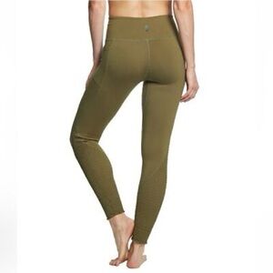 Free People FP Movement Women’s XS Olive Army Green Time is Now Smocked Leggings
